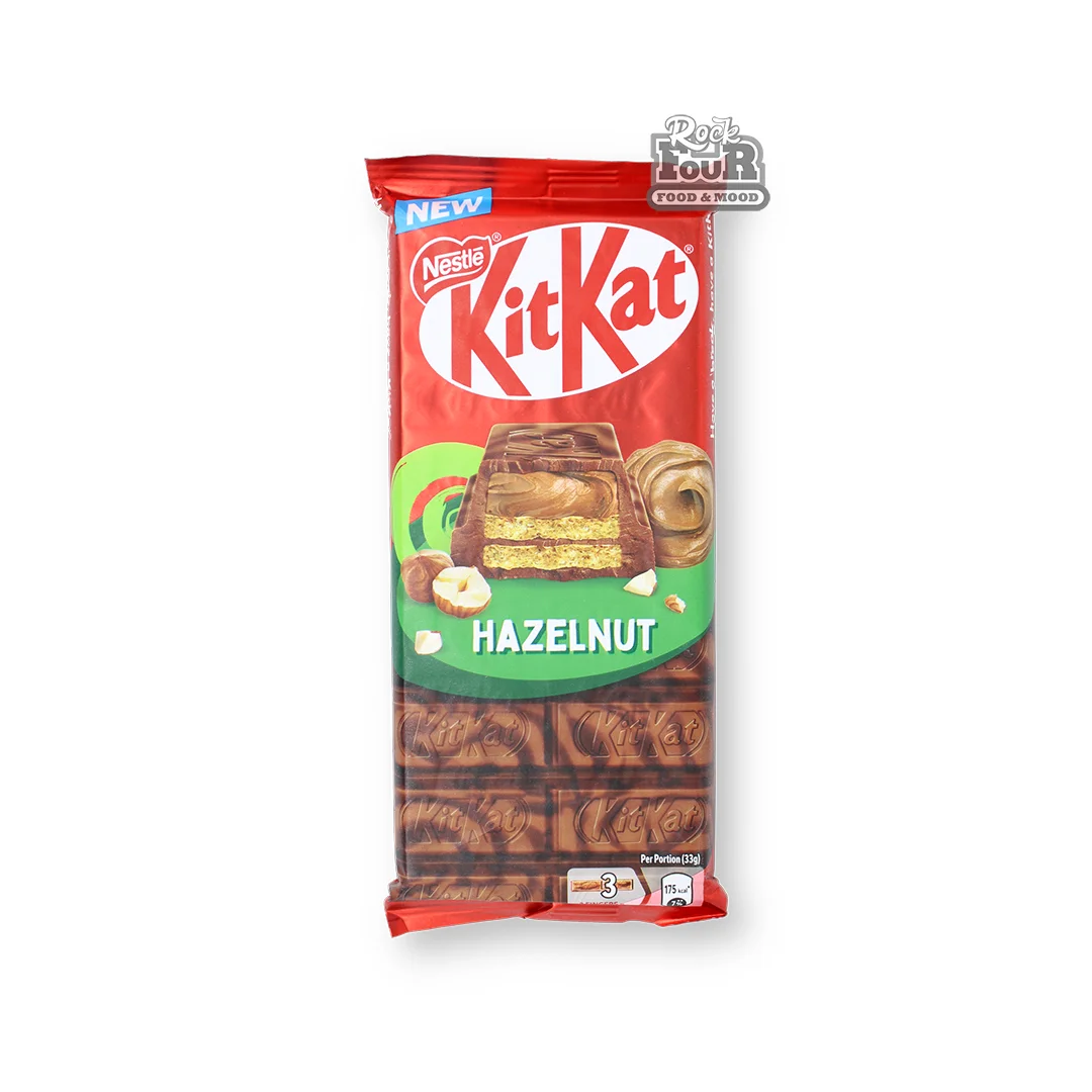 Milk and dark chocolate bar "Nestle KitKat Hazelnut" with crispy wafer and hazelnut filling 99g